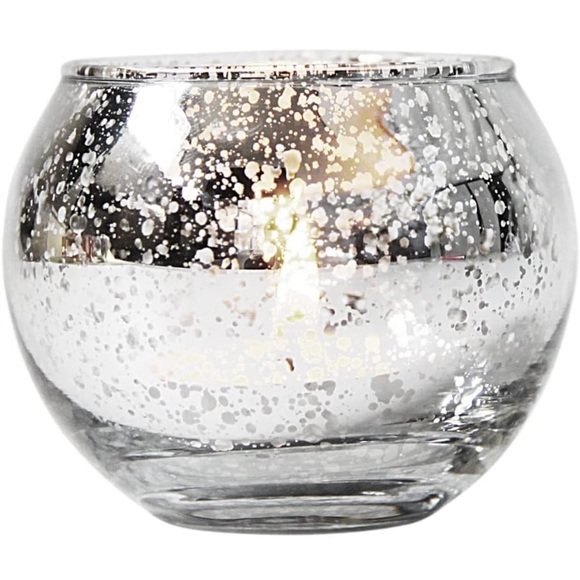 Silver Glass Candle Holder main image 1